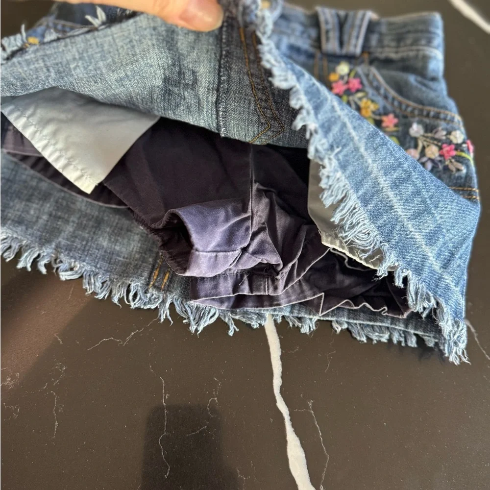 Y2K Embroidered Denim Mini Skirt‎